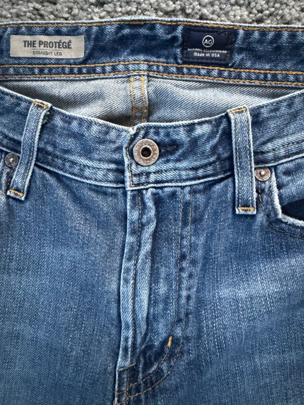 AG Adriano Goldschmied The Protege Straight Jeans 31x32 USA Tae Wash Lyocell EUC - Picture 3 of 13